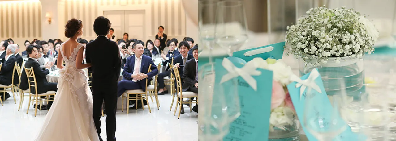 テーブルコーディネートもティファニーブルーがテーマ