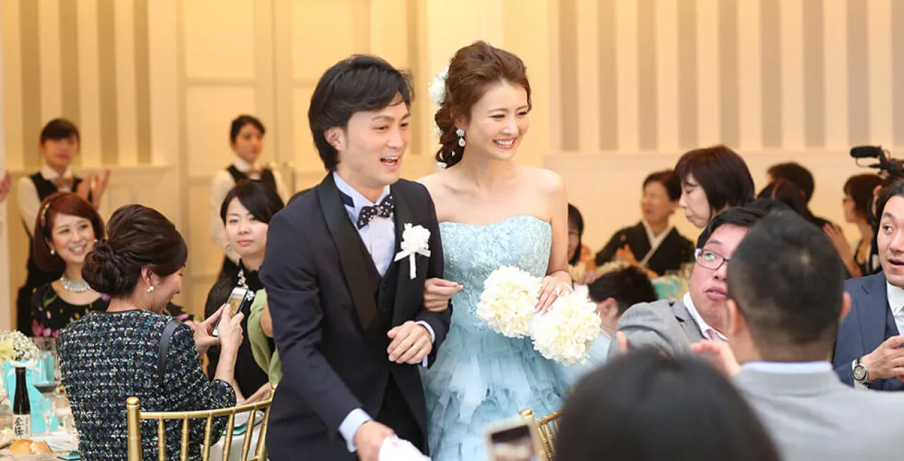 カラードレスはもちろんブルーをテーマに