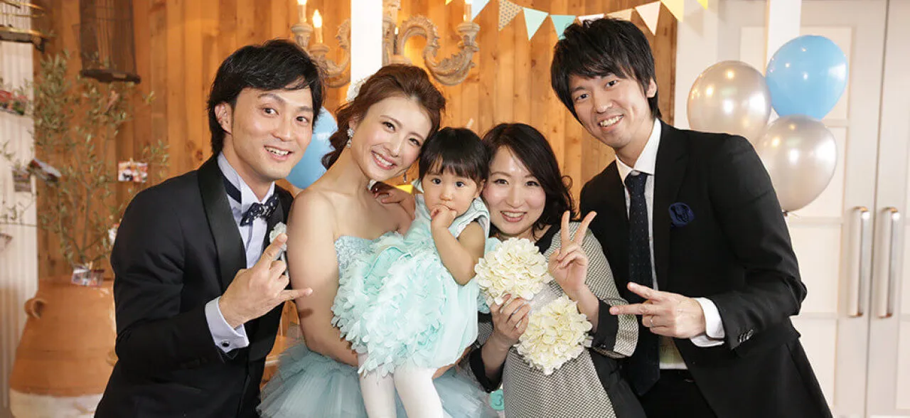 ゲストの友人家族と記念にパシャリ