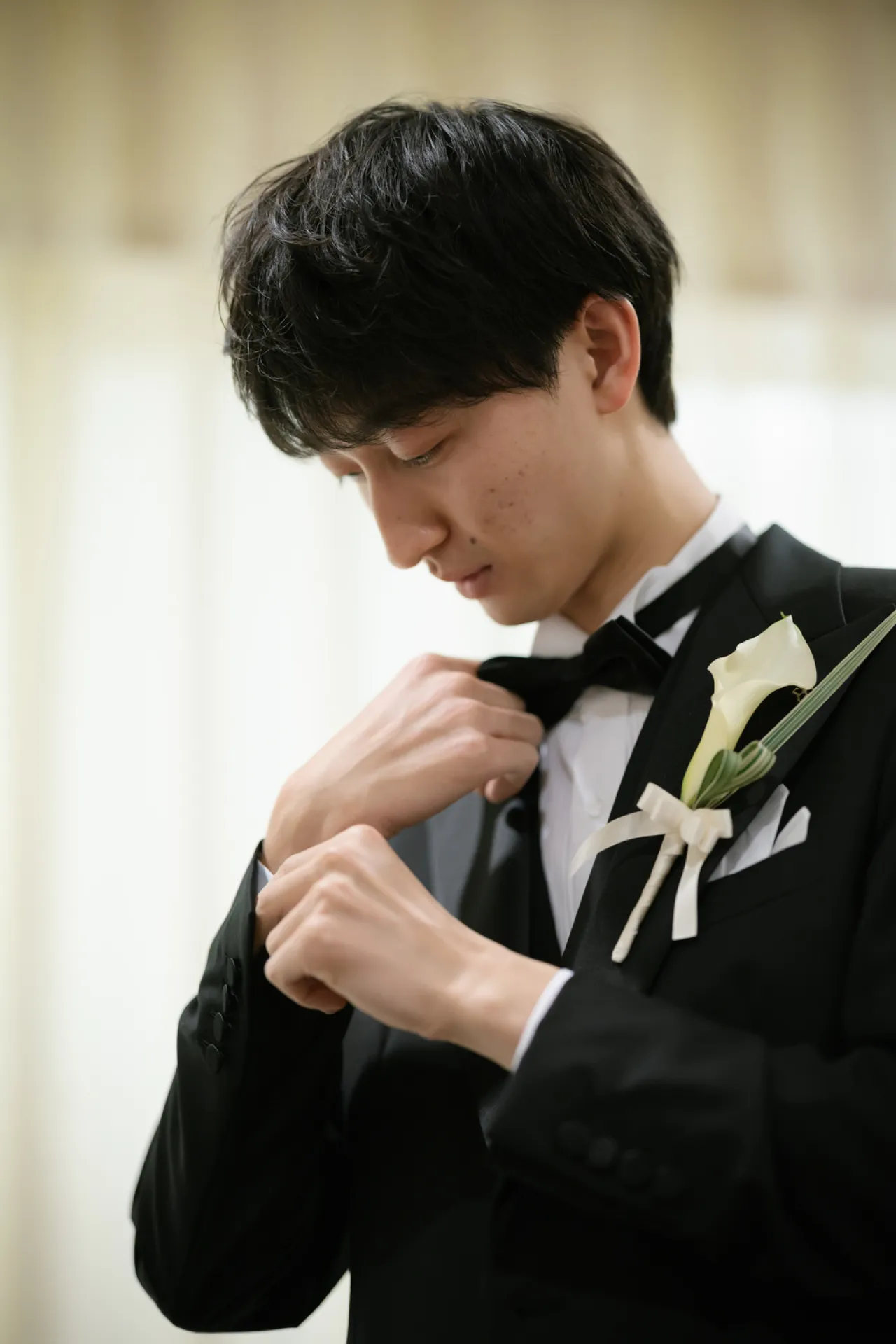 準備中の新郎様