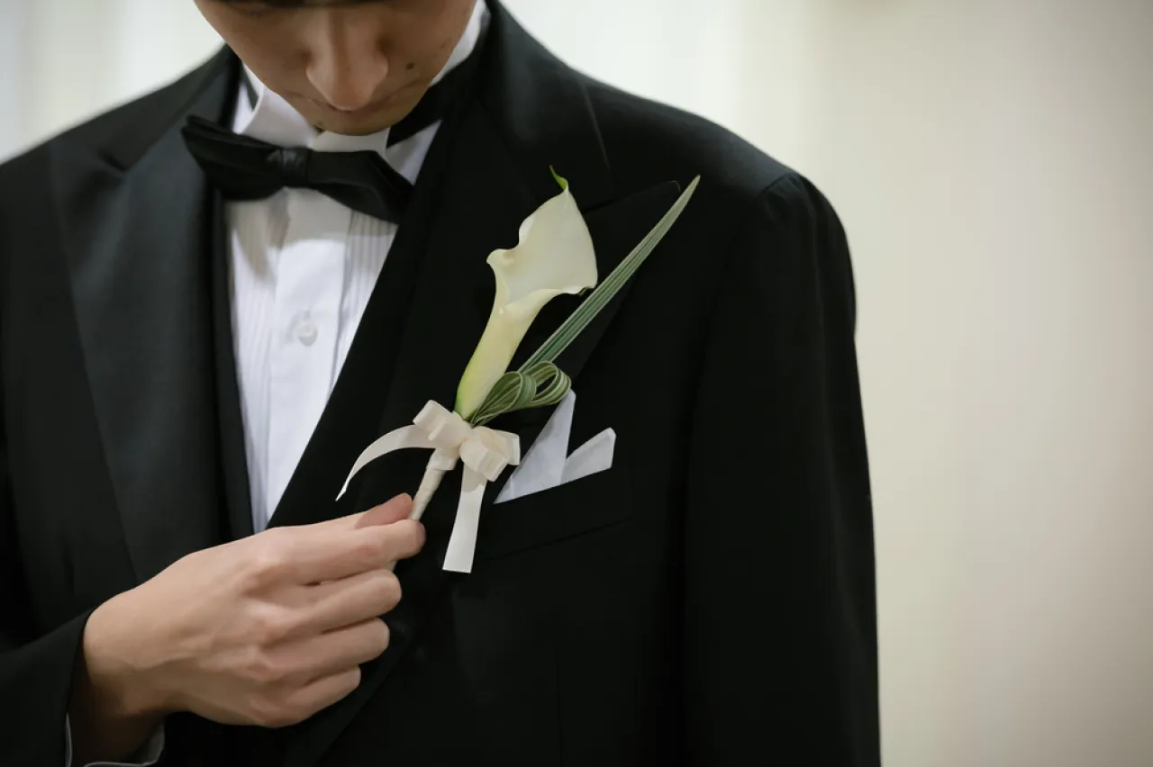 準備中の新郎様