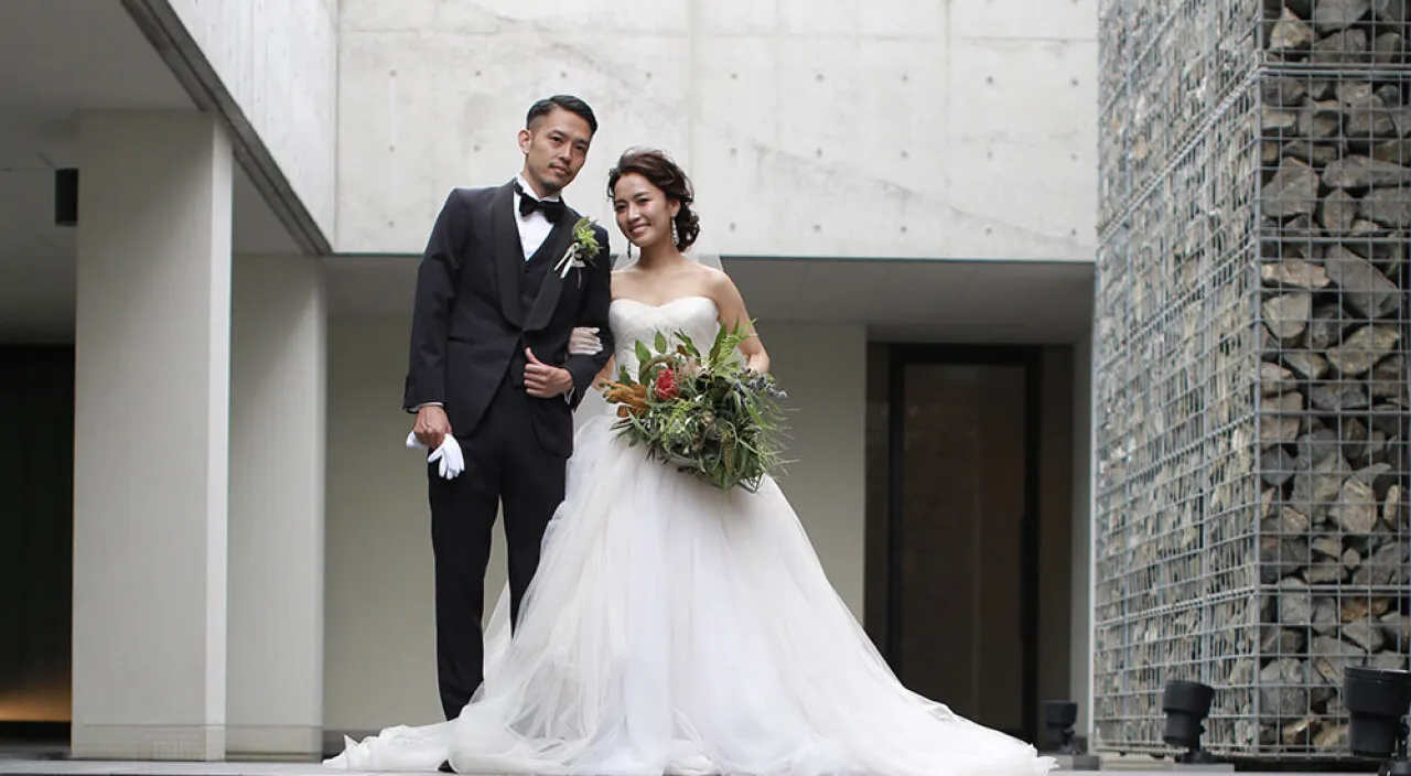 天空の教会の前で記念撮影